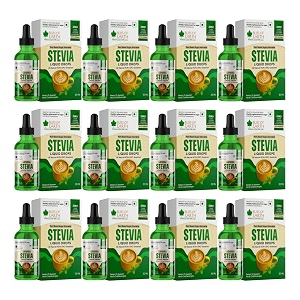 bliss of earth stevia liquid drops sugar free zero calorie diabetic and keto friendly sugar substitute glycerin free 998 reb glass bottle 30 ml pack of 12