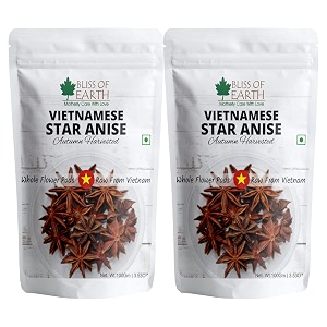 bliss of earth 2x100gm star anise whole spices chakra phool vietnamese badiyan for exotic tea amp indian cuisines