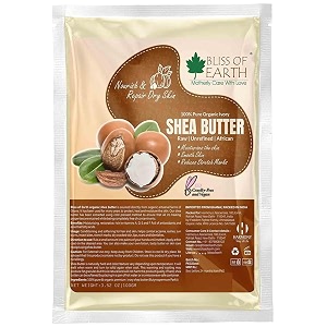 bliss of earth 100 organic raw unrefined ivory shea butter for stretch marks face moisturiser hair lotion lip balms 200gm refill pack
