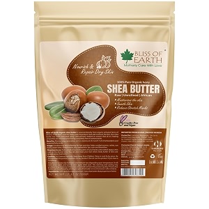 bliss of earth organic ivory shea butter 500gm for skin raw amp unrefined african great for face skin body lips diy products now in refill pack