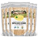 Bliss of Earth Organic Unpolished Sesame Seeds White For Eating, Raw Til Seeds Pack Of 5x500gm