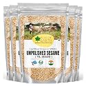 Bliss of Earth Organic Unpolished Sesame Seeds White For Eating, Raw Til Seeds Pack Of 5x200gm