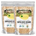 Bliss of Earth Organic Unpolished Sesame Seeds White For Eating, Raw Til Seeds Pack Of 2x500gm