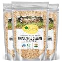 Bliss of Earth Organic Unpolished Sesame Seeds White For Eating, Raw Til Seeds Pack Of 3x500gm