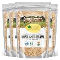 Bliss of Earth Organic Unpolished Sesame Seeds White For Eating, Raw Til Seeds Pack Of 4x200gm