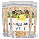 Bliss of Earth Organic Unpolished Sesame Seeds 4x600 gm White For Eating, Raw Til Seeds