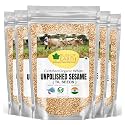 Bliss of Earth Organic Unpolished Sesame Seeds White For Eating, Raw Til Seeds Pack Of 5x1kg
