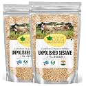 Bliss of Earth Organic Unpolished Sesame Seeds White For Eating, Raw Til Seeds Pack Of 2x200gm