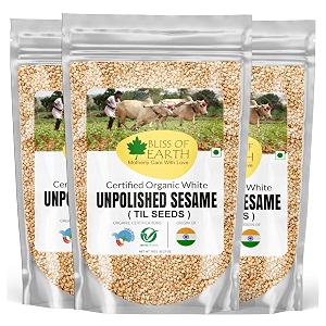 bliss of earth unpolished sesame seeds organic for eating raw til seeds pack of 3x1kg