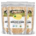 Bliss of Earth Unpolished Sesame Seeds Organic For Eating, Raw Til Seeds Pack Of 3x1kg