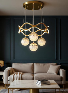 blissbells golden 5 light curvy led pendant chandelier light pendant lamp ceiling lamp