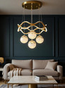 Blissbells Golden 5 Light Curvy LED Pendant Chandelier Light Pendant Lamp Ceiling Lamp