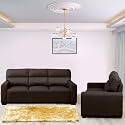 Blisscraft Nicester 5 Seater 3+2 Leatherette Sofa Set (Brown)