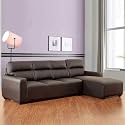 Blisscraft -Nicester Leatherette 5 Seater RHS L Shape Sofa Set (Brown)