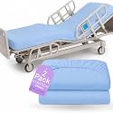 BLISSFORD 2 Pack Fitted Hospital Bed Sheets for Home Use, 36 x 84 x 12