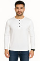Blisstone Solid Men Henley Neck White T-Shirt