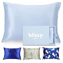 Blissy Toddler Silk Pillowcase - 100% Pure Mulberry Silk - 22 Momme 6A High-Grade Fibers - Soft and Gentle Silk Pillowcase for Kids Hair and Skin (Youth 18 x 24 in, Baby Blue)