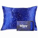 Blissy Toddler Silk Pillowcase - 100% Pure Mulberry Silk - 22 Momme 6A High-Grade Fibers - Soft and Gentle Silk Pillowcase for Kids Hair and Skin (Youth 18 x 24 in, Night Sky)