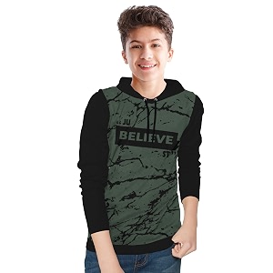 BLIVE Kids Hooded Neck Full Sleeves T-Shirt