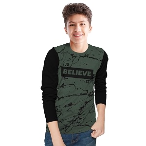 BLIVE Boys Printed Regular Fit T-Shirt