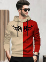 BLIVE Printed Men Hooded Neck Beige Red