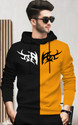 BLIVE Men Printed Hooded Neck Cotton Blend
