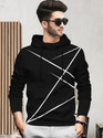 BLIVE Printed Men Hooded Neck Black T-Shirt