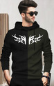 BLIVE Printed Men Hooded Neck Black Dark