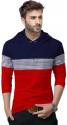 BLIVE Men Printed Hooded Neck Cotton Blend