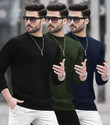 BLIVE Solid Men Round Neck Multicolor T-Shirt