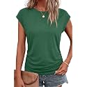 Bliwov Womens Summer Tops Cap Sleeve Crew