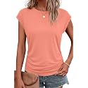 Bliwov Womens Summer Tops Cap Sleeve Crew