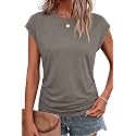 Bliwov Womens Summer Tops Cap Sleeve Crew
