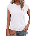 Bliwov Womens Summer Tops Cap Sleeve Crew
