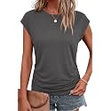 Bliwov Womens Summer Tops Cap Sleeve Crew