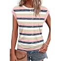 Bliwov Womens Summer Tops Cap Sleeve Crew