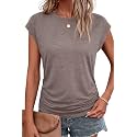 Bliwov Womens Summer Tops Cap Sleeve Crew