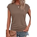 Bliwov Womens Summer Tops Cap Sleeve Crew