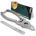 Blizzard Toe Nail Clippers for Thick Nails - Podiatrist Nail Nippers for Seniors - Heavy Duty Cantilever Toenail Clippers for Men - German Steel Podiatry Tool with Toenail File - 15cm Barrel Spring