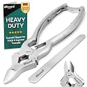 Blizzard Toe Nail Clippers for Thick Nails - Podiatrist Nail Nippers for Seniors - Heavy Duty Cantilever Toenail Clippers for Men - German Steel Podiatry Tool with Toenail File - 15cm Double Spring