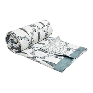 blocks of india cotton single size quilt hand block print for light winters 60x90 inches grey patti