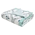 BLOCKS OF INDIA Cotton Single Size Quilt Hand Block Print for Light Winters (60x90 Inches) (Blue JAAL)
