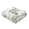BLOCKS OF INDIA Cotton Single Size Quilt Hand Block Print for Light Winters (60x90 Inches) (Yellow Tree)