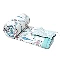 BLOCKS OF INDIA Cotton Single Size Quilt Hand Block Print for Light Winters (60x90 Inches) (Turquoise Patti)