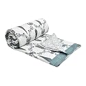 BLOCKS OF INDIA Cotton Single Size Quilt Hand Block Print for Light Winters (60x90 Inches) (Grey Patti)
