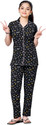 Bloem Girls Printed Cotton Kids Nightwear (Black Pack of 1)