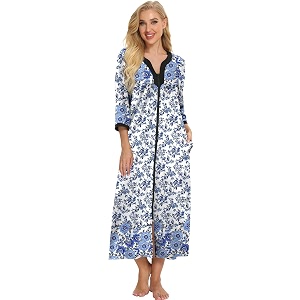 Bloggerlove House Dresses for Women Zip Up