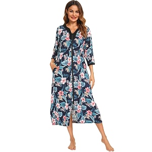 Bloggerlove House Dresses for Women Zip Up