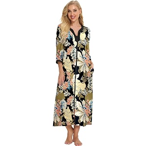 Bloggerlove House Dresses for Women Zip Up