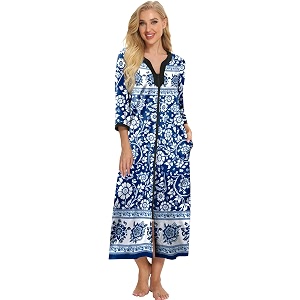 Bloggerlove House Dresses for Women Zip Up